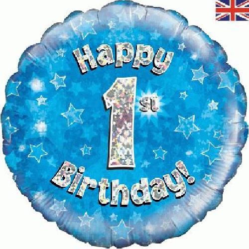 Blue Star 1st Birthday Foil Balloons 18 inches | Party Save Smile