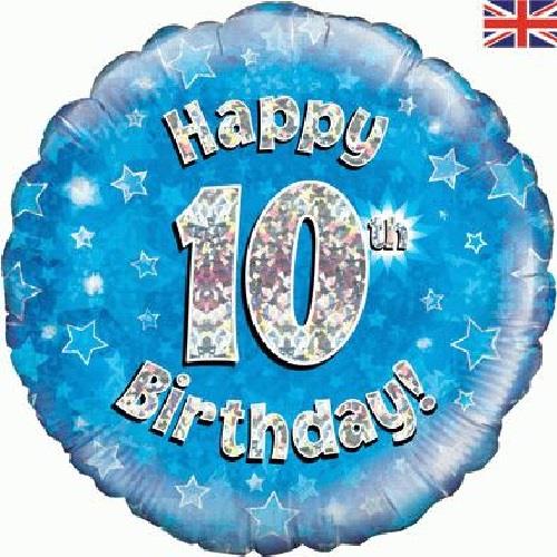 Happy 10th Birthday Blue Foil Balloon 18 Inch | Party Save Smile