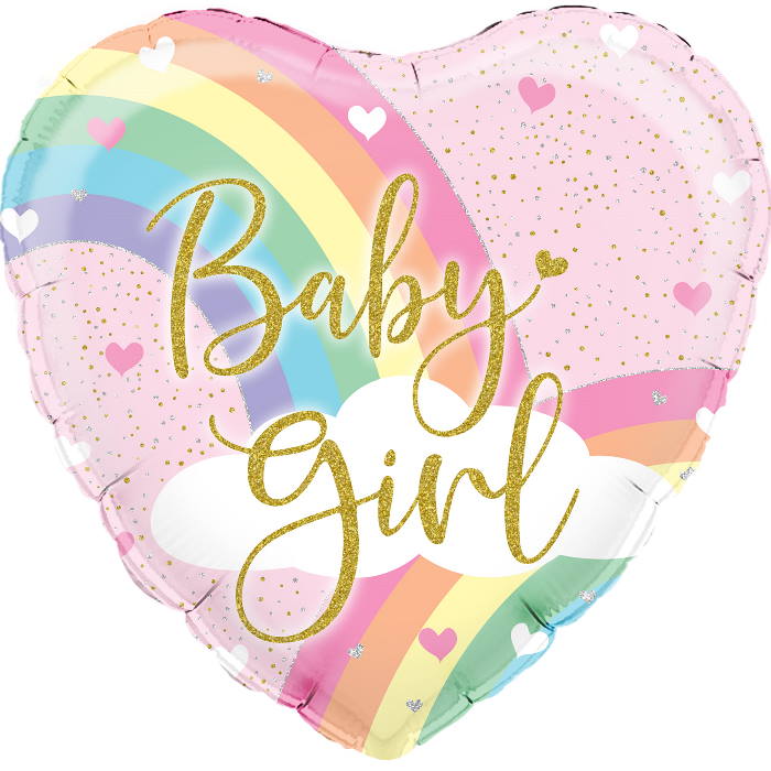 Pastel Rainbow Baby Girl Foil Balloon 18 Inches | Party Save Smile