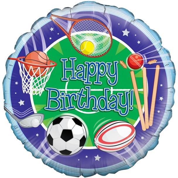 Happy Birthday Sport Themed Foil Balloon 18 Inch | Party Save Smile
