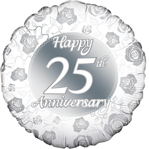 Floral 25th Wedding Anniversary Foil Balloons | Party Save Smile
