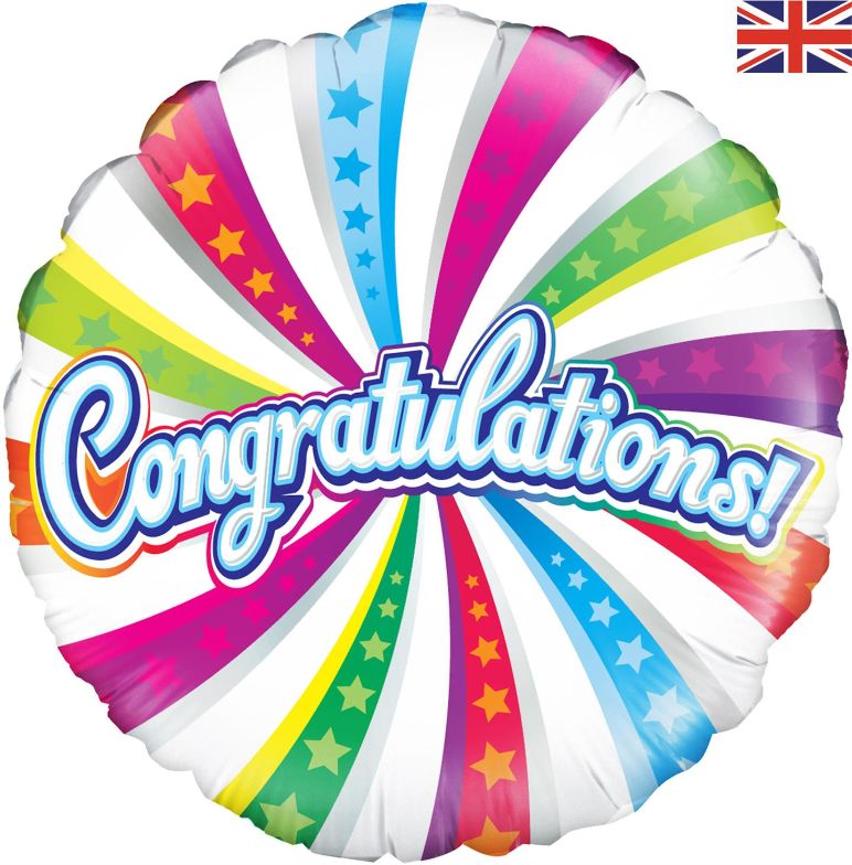 Congratulations Swirls Foil Balloon 18 Inch | Party Save Smile