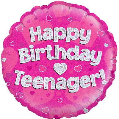 Pink Teenage Birthday Foil Balloon 18 Inch | Party Save Smile