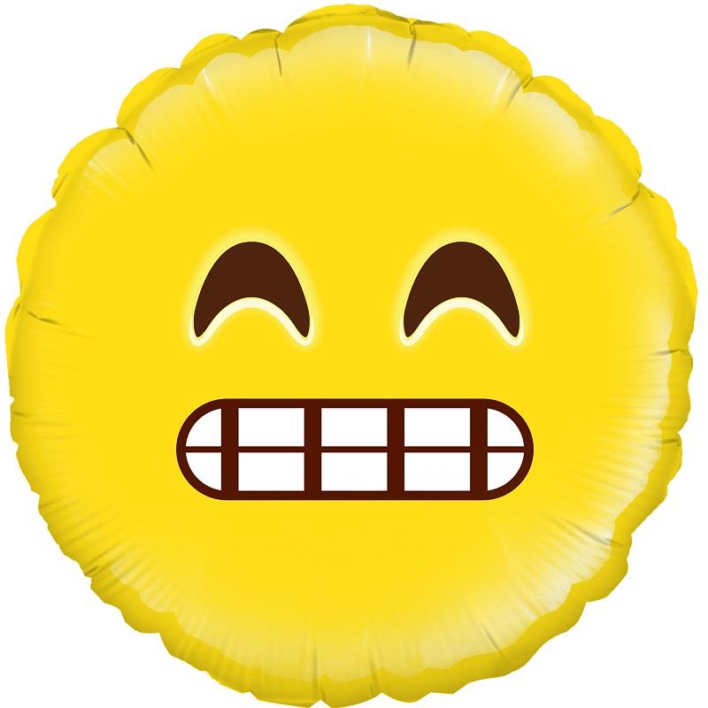 Grin Emoji Foil Balloon 18 Inches | Party Save Smile