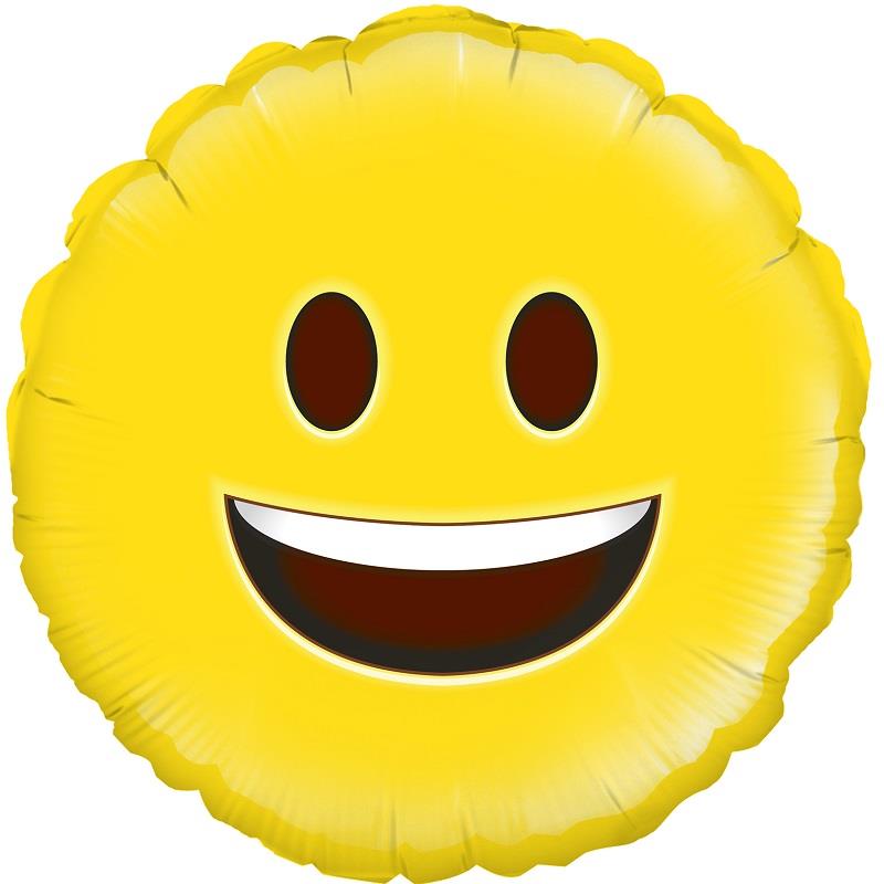Happy Emoji Foil Balloon 18 inches | Party Save Smile