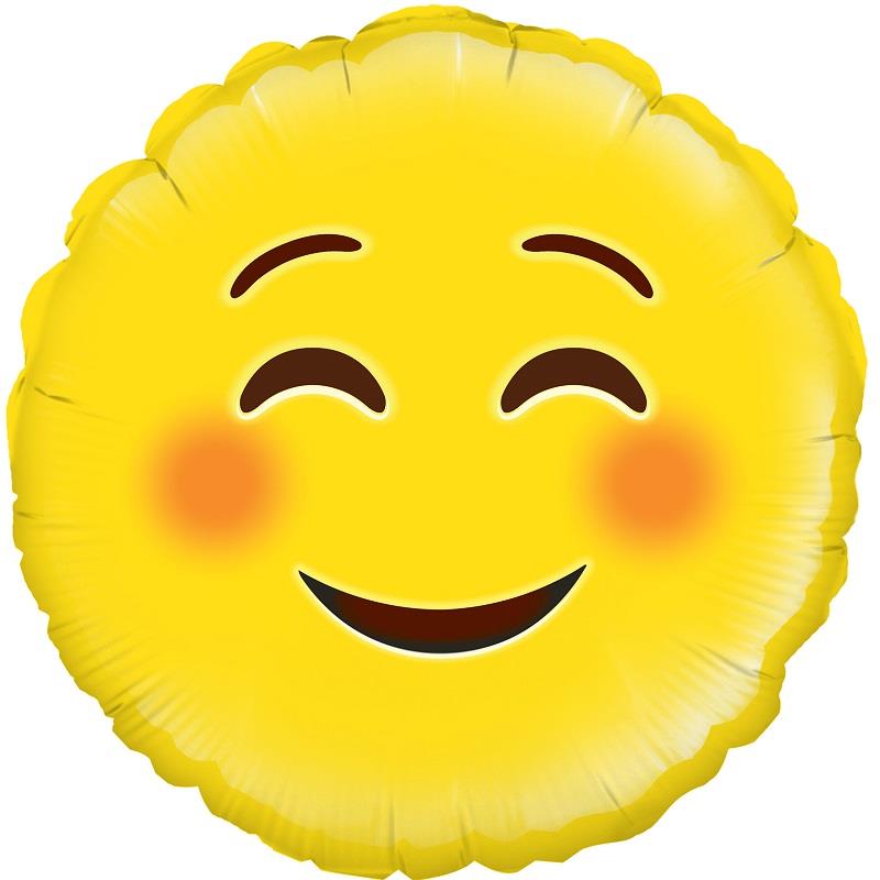 Smiling Face with Smiling Eyes Foil Balloon 18 inches | Party Save Smile