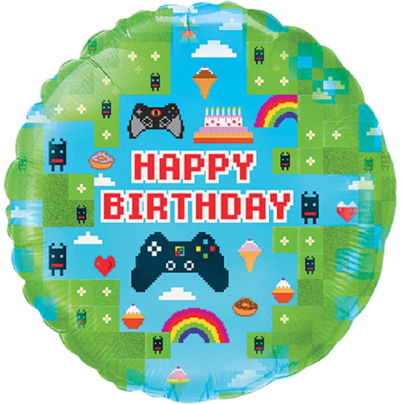 Game Blox Happy Birthday Foil Balloon 43cm | Party Save Smile