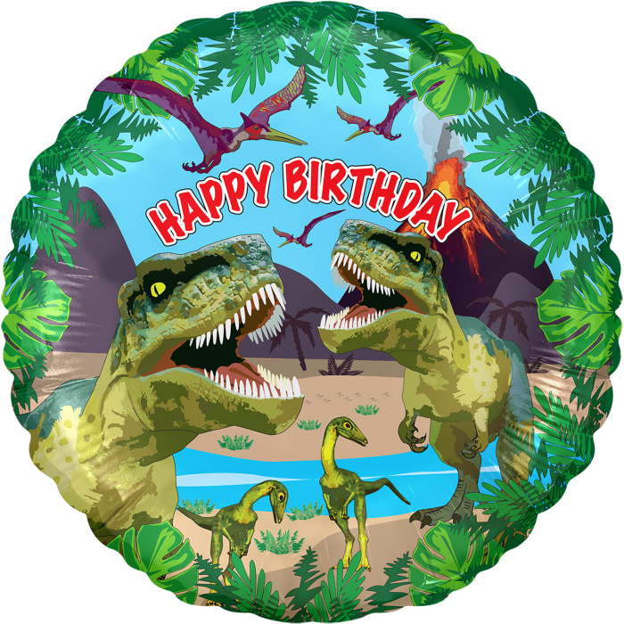 T Rex Happy Birthday Dinosaur Foil Balloon 18 Inches | Party Save Smile