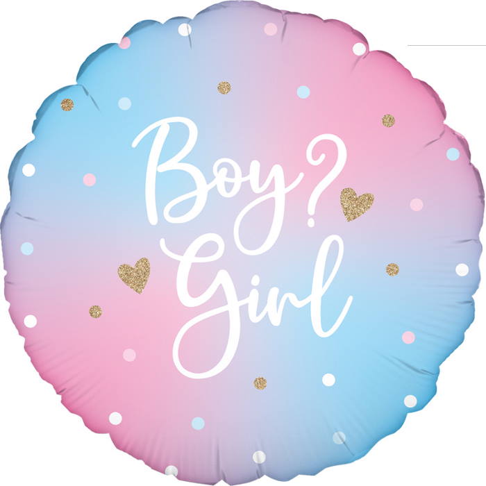 Pastel Ombre Gender Reveal Foil Balloon 18 Inches | Party Save Smile