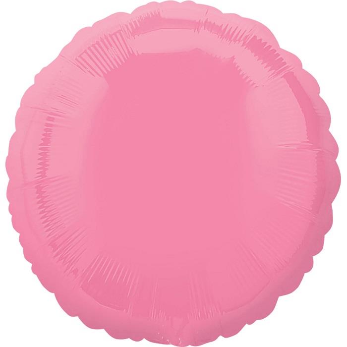 Bright Pink Plain Coloured Circle Foil Balloon 18 Inch | Party Save Smile