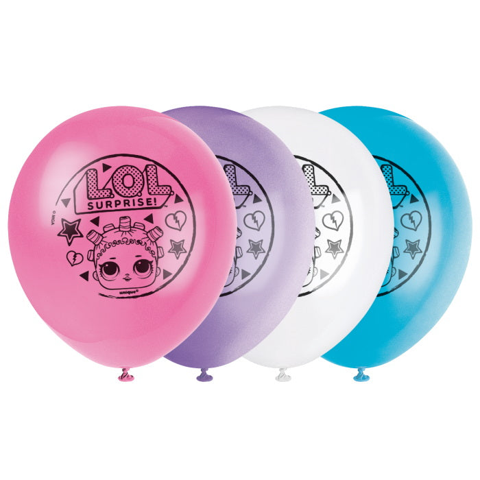 Lol Surprise Face Party Latex Balloons Pack of 8 | Party Save Smile