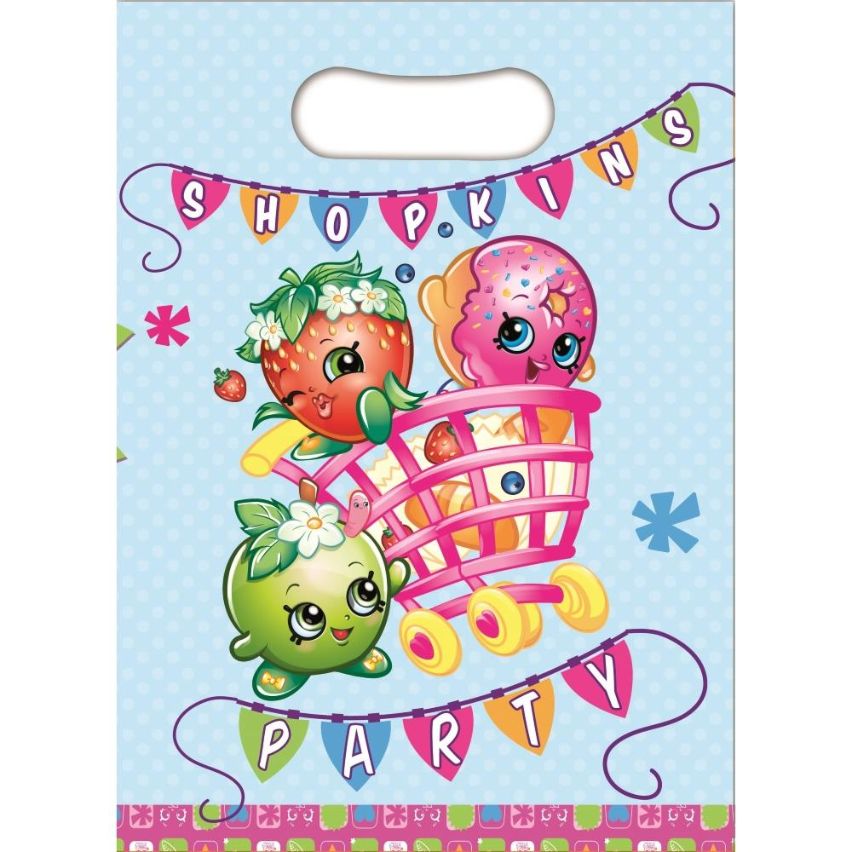 Shopkins Party Favour Loot Bags Pack of 8 | Party Save Smile