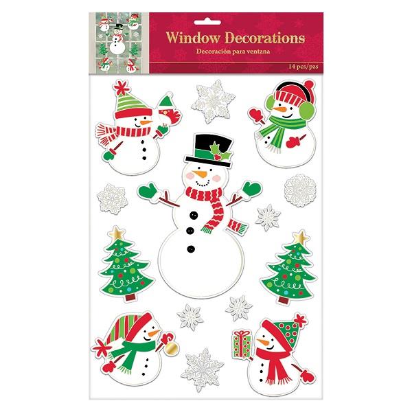 Snowman Christmas Window Stickers 14 Stickers | Party Save Smile