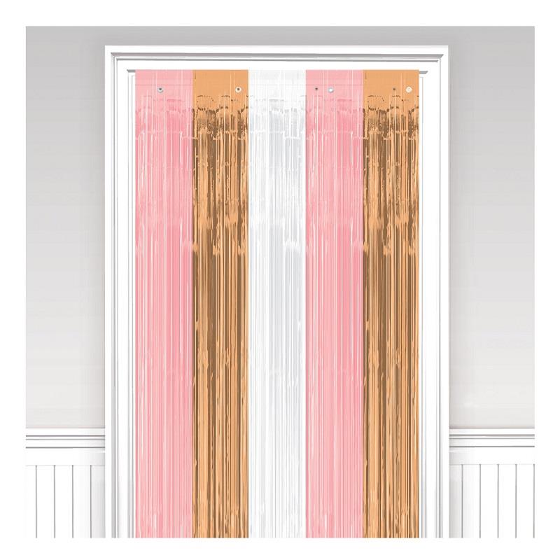 Rose Gold Blush Party Door Curtain 243cm | Party Save Smile
