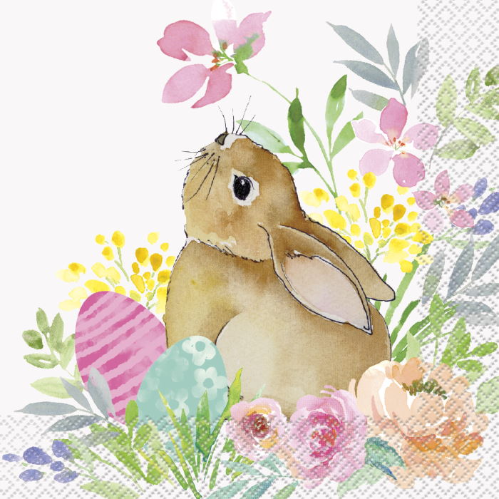 Easter Rabbits Pastel Napkins Serviettes Pack of 16 | Party Save Smile