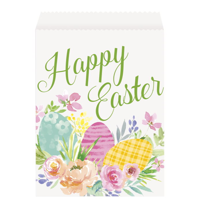 Easter Treat Bags - Floral Eggs Pack of 8 | Party Save Smile