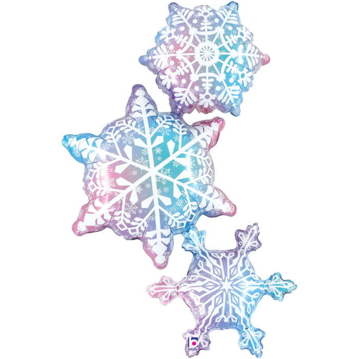 Snowflake Trio Christmas Foil Balloon 50 inches | Party Save Smile