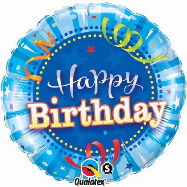 Bright Blue Happy Birthday Foil Balloon 18 Inch | Party Save Smile