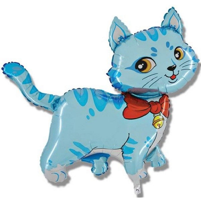 Blue Cat Foil Balloon 36 inches | Party Save Smile