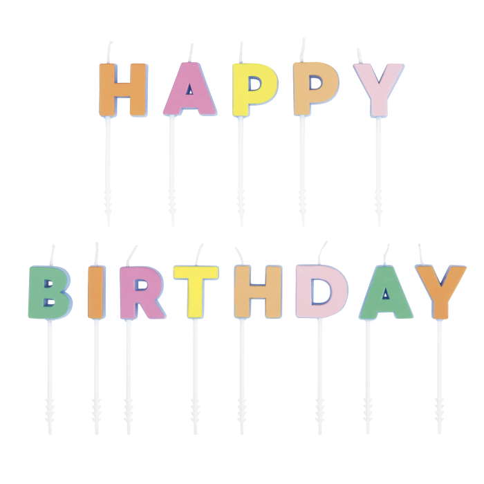 Hippie Happy Birthday Letter Cake Candles | Party Save Smile