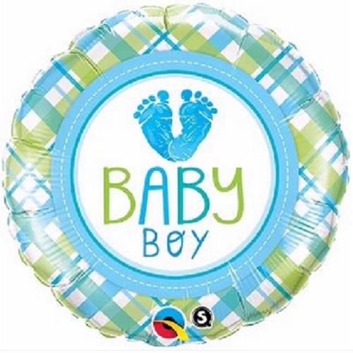 Blue Footprint Baby Boy Foil Balloons 18 Inch | Party Save Smile