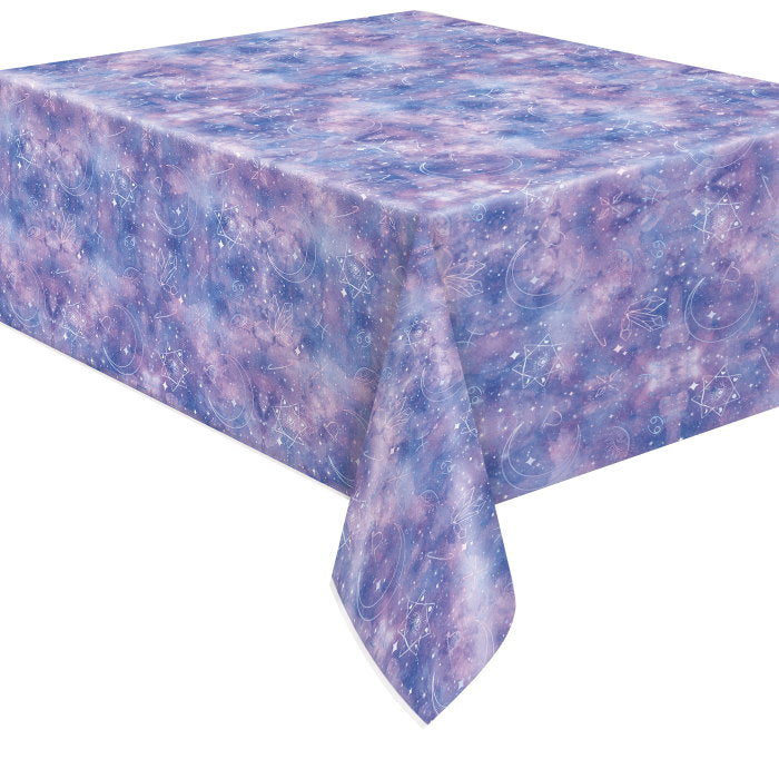 Purple Galaxy Plastic Tablecover 137 x 213cm | Party Save Smile