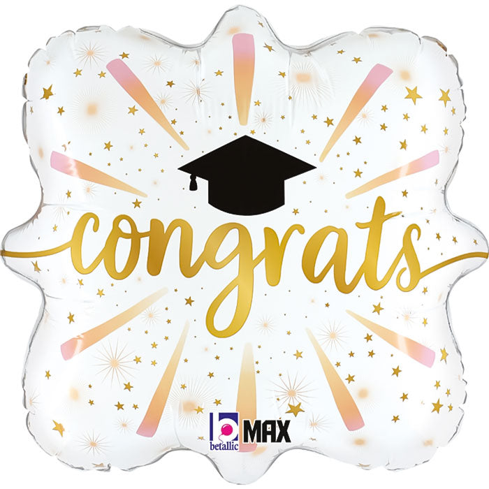 Congratulations Graduation Hat Foil Balloon 18 Inches | Party Save Smile