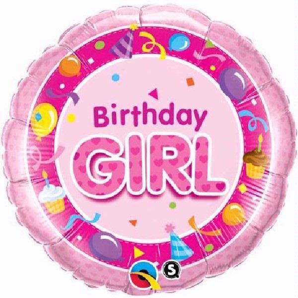 Pink Birthday Girl Foil Balloon 18 Inch | Party Save Smile