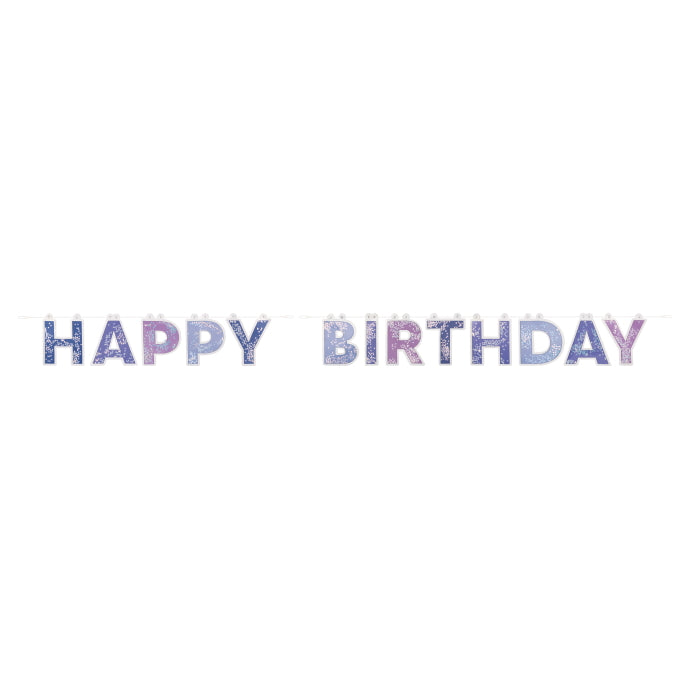 Happy Birthday Purple Confetti Banner 2 metres | Party Save Smile