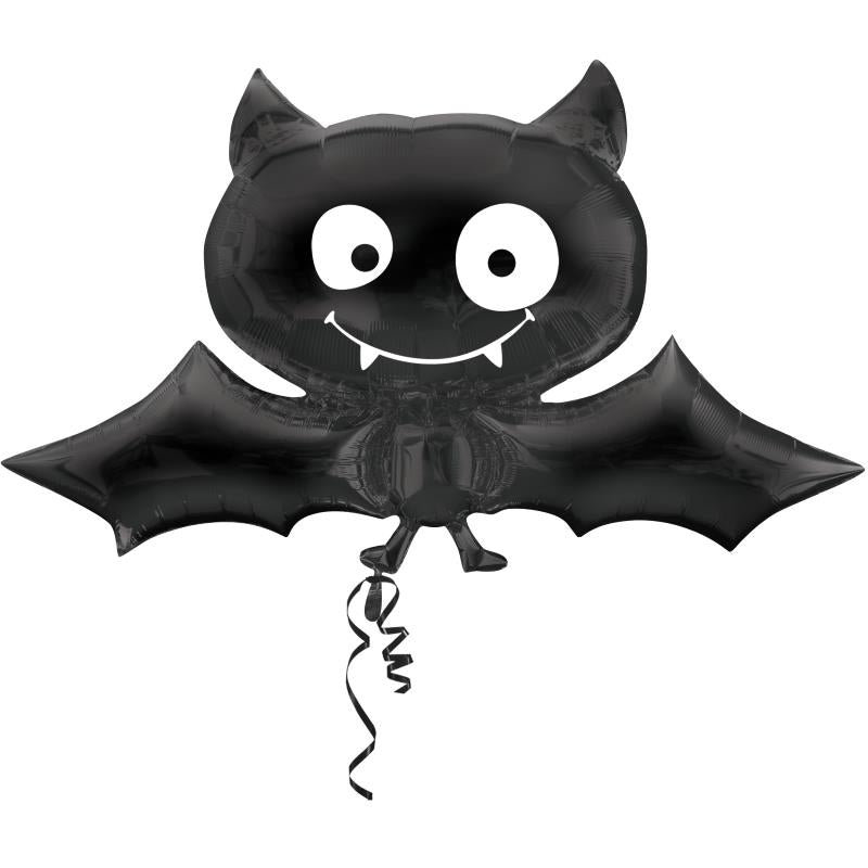 Black Bat Shaped Foil Balloon 41 Inches | Party Save Smile