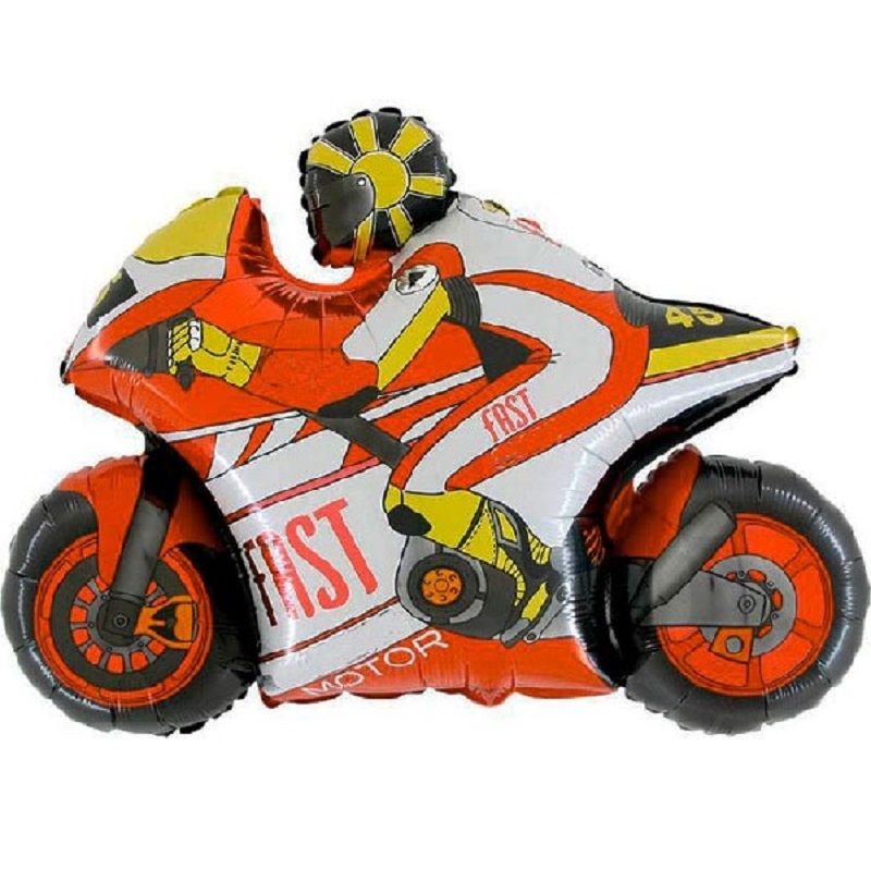 Red Motorbike Foil Balloons 30 inches | Party Save Smile