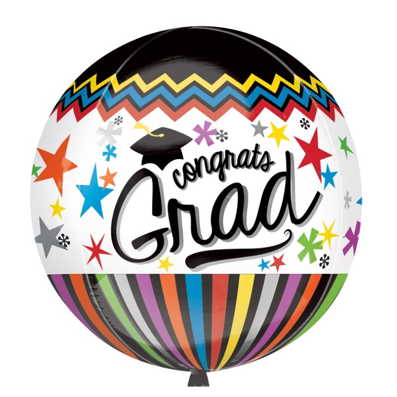 Congrats Grad Orbz Foil Balloon 15 Inch | Party Save Smile