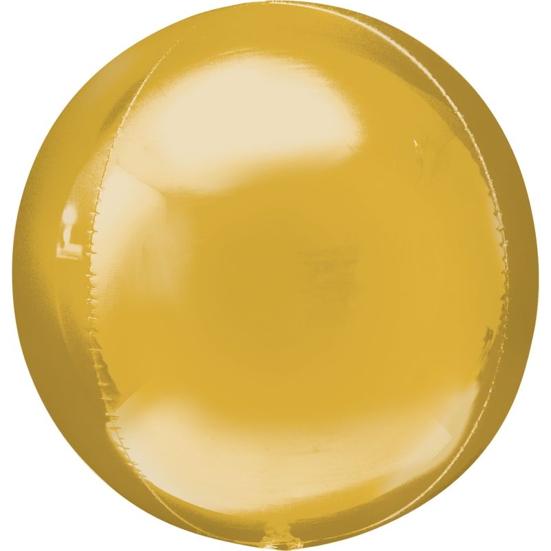 Gold Orbz Balloon: Gold Orb 15 inches | Party Save Smile