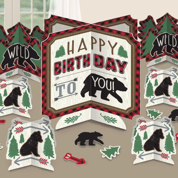 Little Lumberjack Bear Party Table Decorating Kit | Party Save Smile