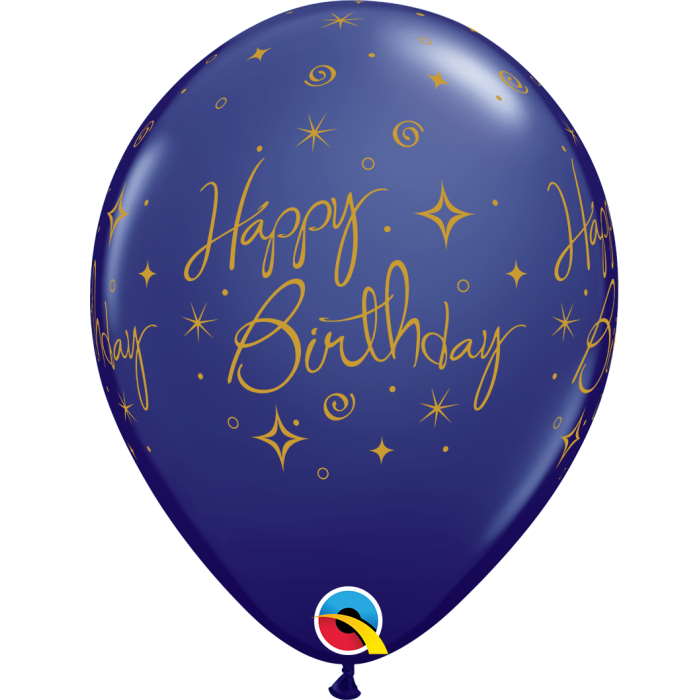 Happy Birthday Blue and Gold Latex Balloons | Party Save Smile
