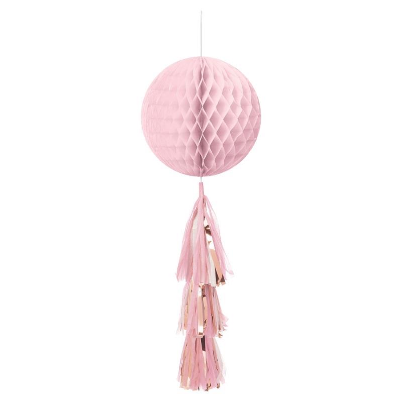Blush Rose Gold Decorative Balls with Tassels | Party Save Smile