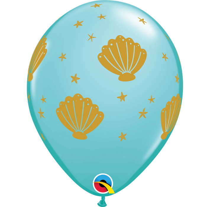 Seashell Print Latex Balloons Pack of 6 | Party Save Smile