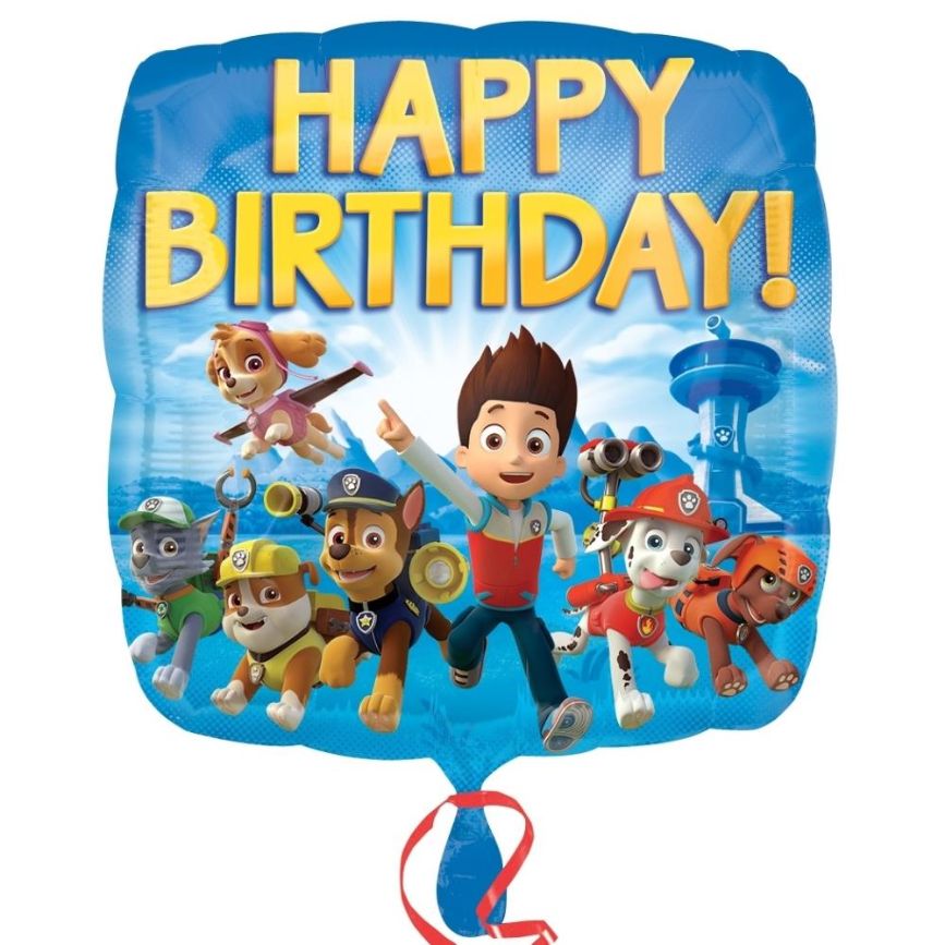 Paw Patrol Happy Birthday Foil Balloon 18 Inches | Party Save Smile