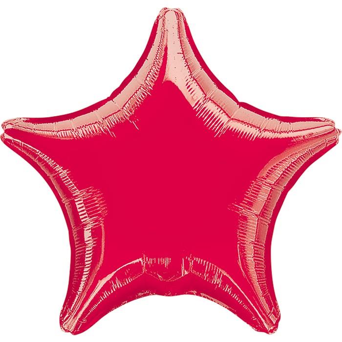 Red Metallic Star Foil Balloon 18 Inch | Party Save Smile