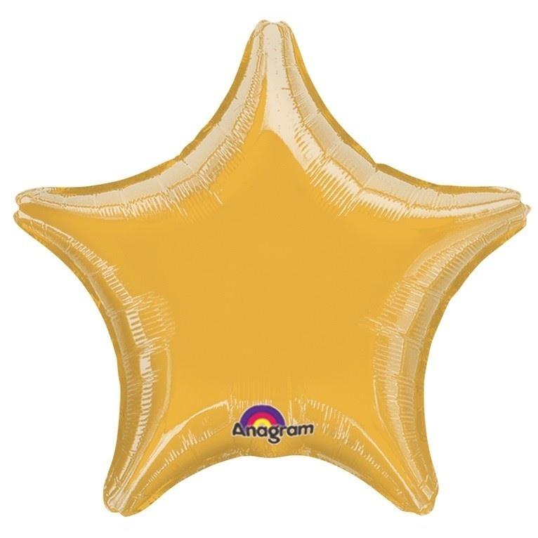Gold Foil Star Balloons Anagram 18 Inch | Party Save Smile