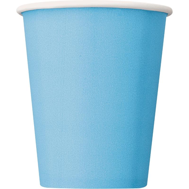 Light Blue Paper Cups (Bulk) Pack of 14 | Party Save Smile