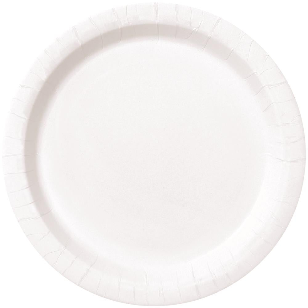 White Paper Plates 23cm Pack of 8 | Party Save Smile