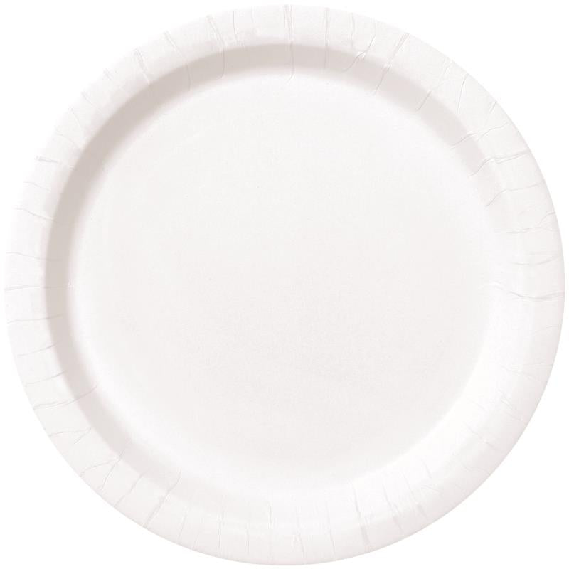 White Paper Plates (Bulk) Pack of 16 | Party Save Smile
