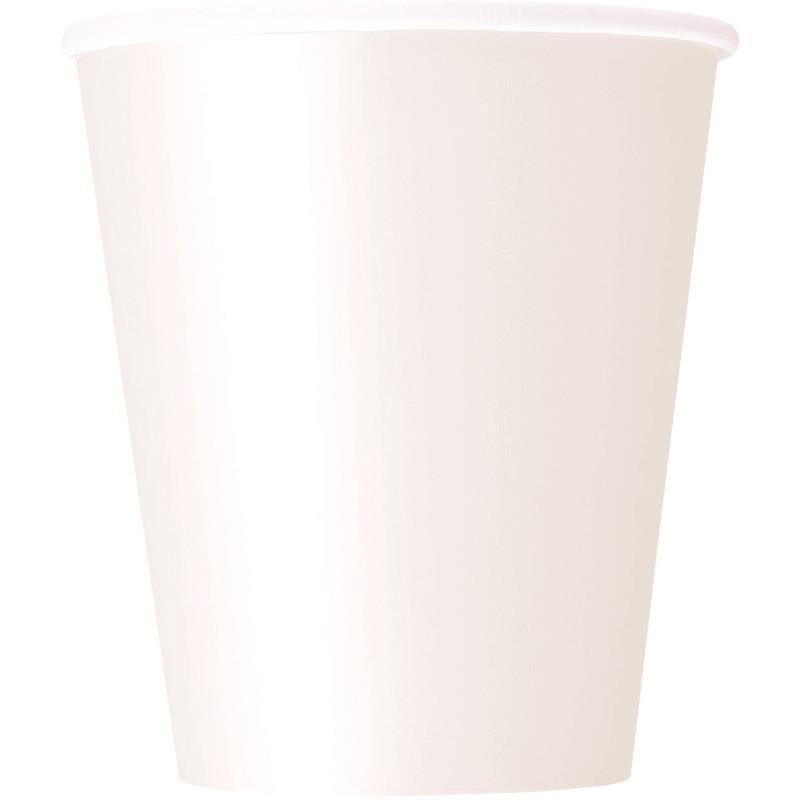 White Paper Cups Pack of 8 | Party Save Smile