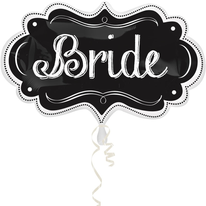 Bride Chalkboard Shaped Foil Balloon 30 Inches | Party Save Smile
