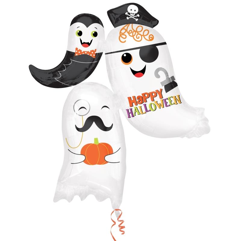 Ghost Stacker Shaped Foil Balloon 27 Inches | Party Save Smile