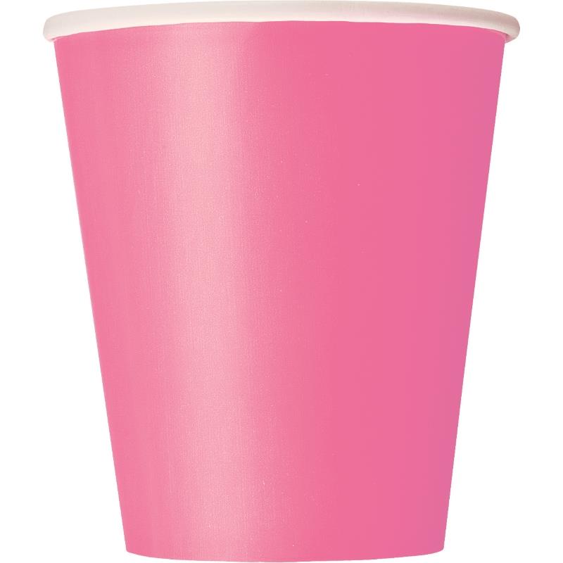 Hot Pink Paper Cups (Bulk) Pack of 14 | Party Save Smile