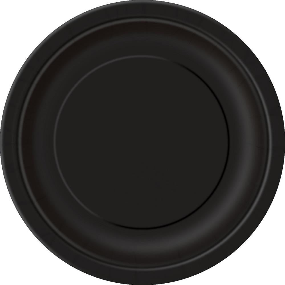 Solid Black Colour Party Pack: Tableware & Decoration Kit