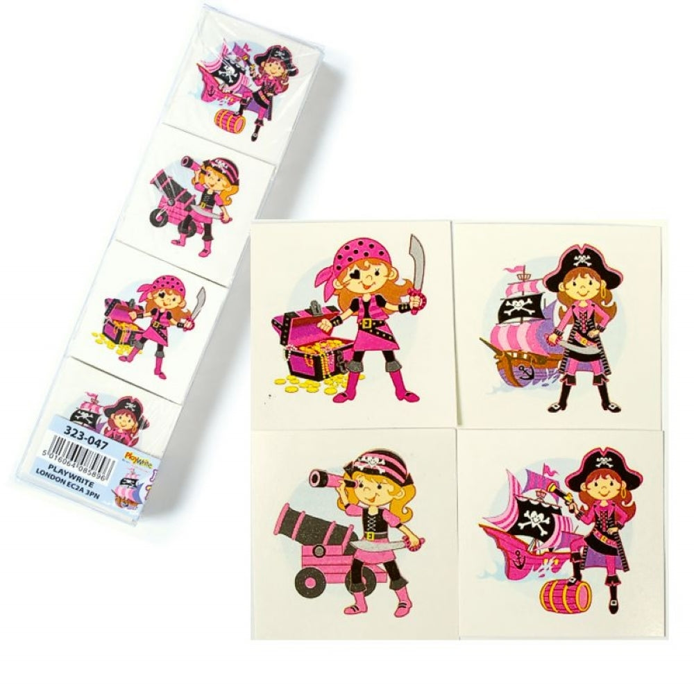 Pink Pirate Party Bag Favour Tattoos