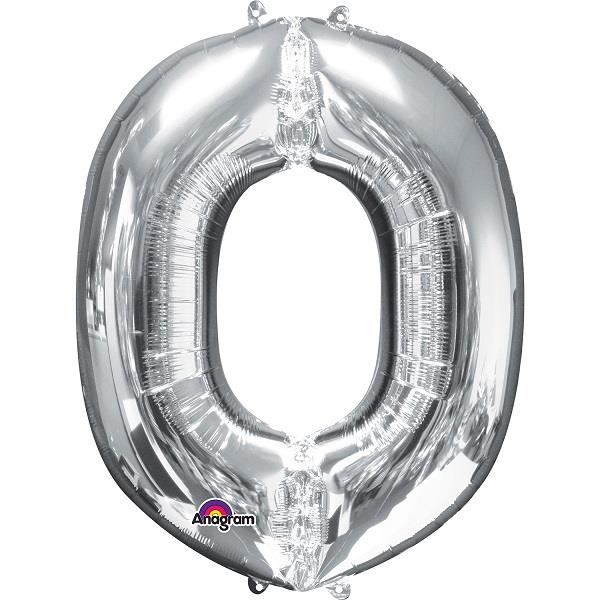 Silver Letter O Foil Balloon Air Fill 16 Inch Anagram | Party Save Smile